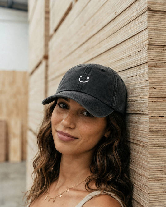 Smiley Face Men's Embroidered Washed Cotton Baseball Cap – view 2