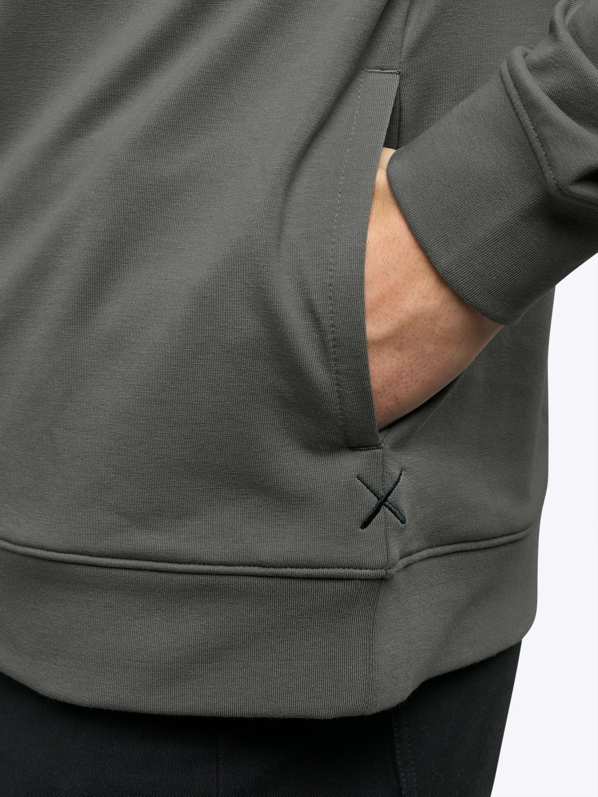 Men's French Terry Pullover Hoodie in Castor Grey – view 6