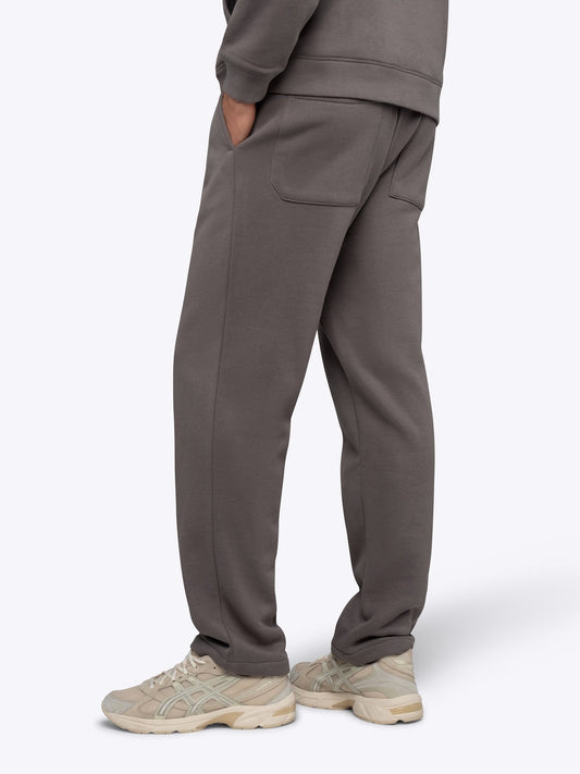 Men's Brushed Fleece Straight-Leg Sweatpants in Charcoal – view 2