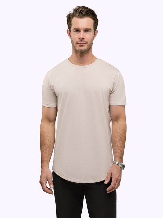 Men's Pima Cotton Lightweight Crew Neck T-Shirt in Clay – view 2