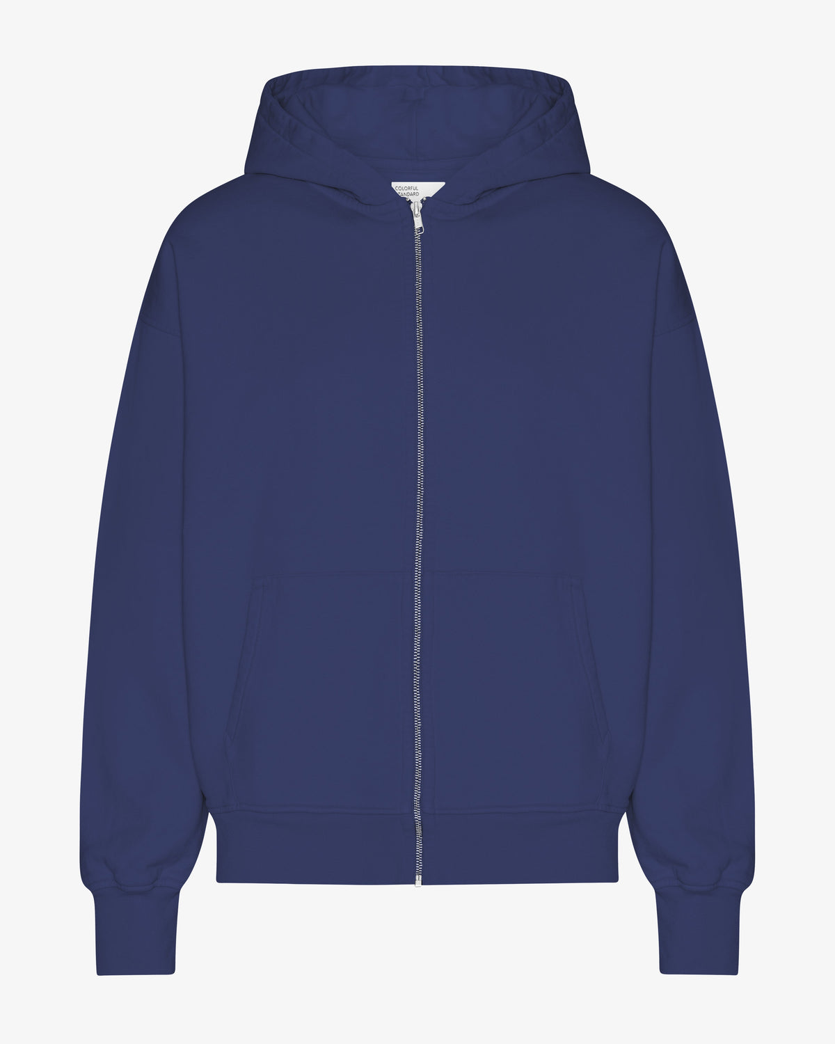 Men's Organic Cotton Oversized Zip Hoodie – Full-Zip Front, Garment-Dyed, Relaxed Fit | Marine Blue