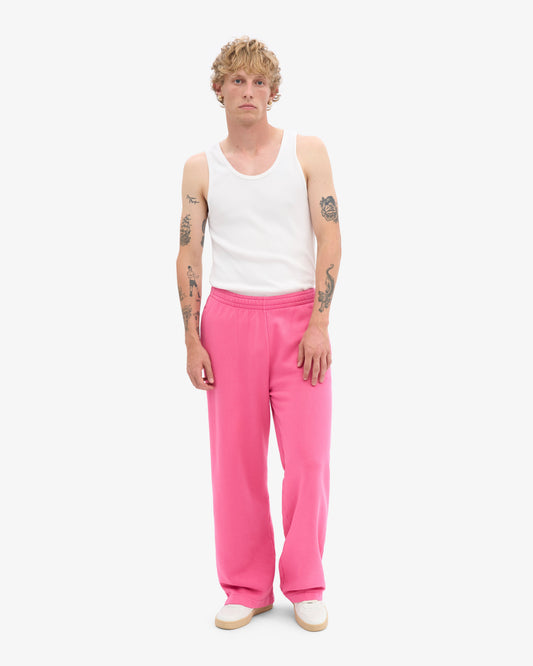Men's Organic Cotton Straight Leg Sweatpants in Bubblegum Pink – view 2