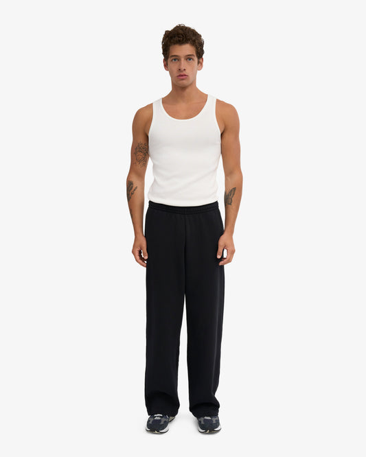 Men's Organic Cotton Straight Leg Sweatpants in Deep Black – view 2
