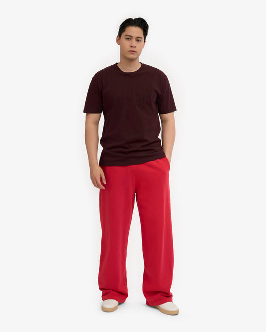 Men's Organic Cotton Straight Leg Sweatpants in Scarlet Red – view 2