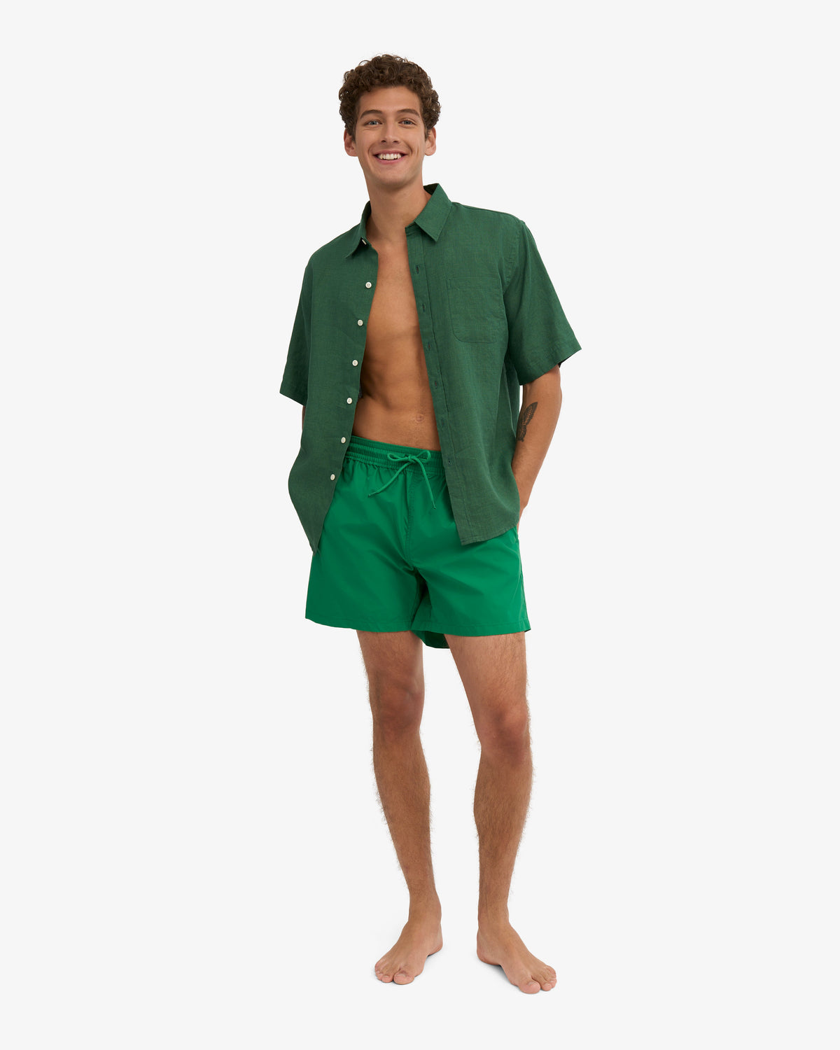 Men's Recycled Classic Swim Shorts in Kelly Green – view 6