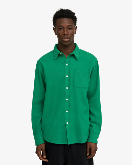 Men's Organic Cotton Flannel Shirt – Lightweight Flannel, Regular Fit with Chest Pocket | Kelly Green