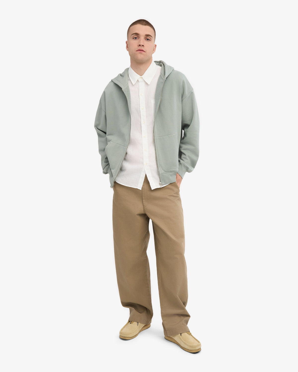 Men's Short Sleeve Linen Shirt in Optical White – view 6