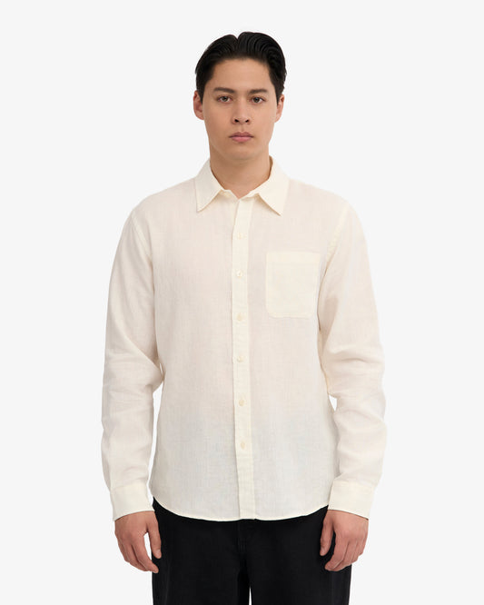 Men's Linen Shirt in Ivory White – view 2