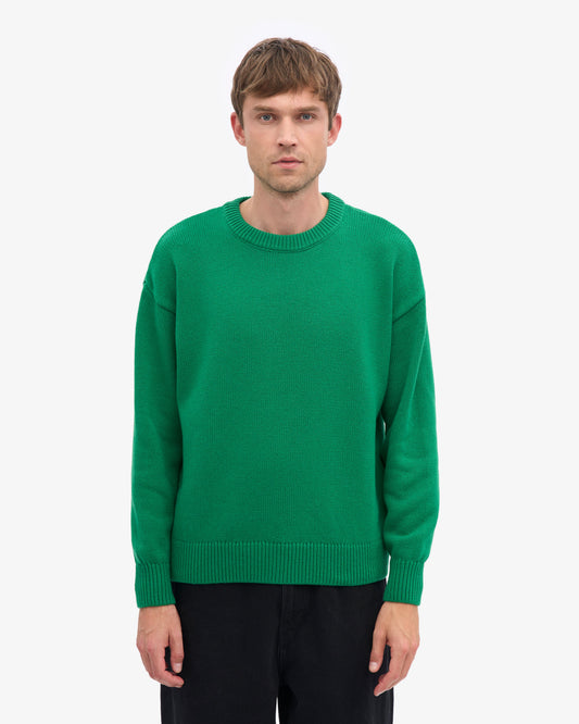 Men's Merino Wool Oversized Crew Jumper in Kelly Green – view 2