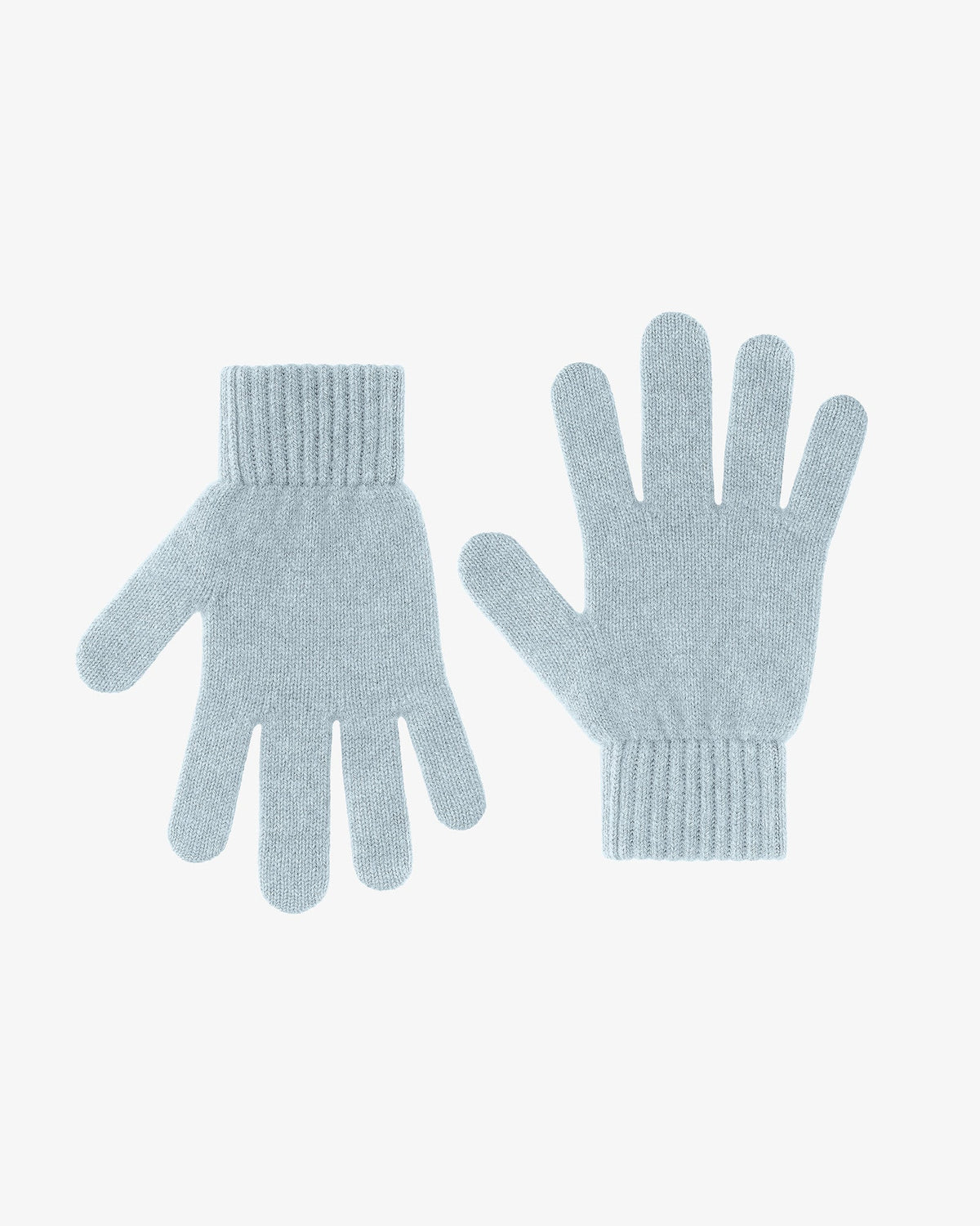 Men's Recycled Merino Wool Gloves – Textured Knit with Ribbed Cuffs, Snug Warm Winter Fit | Polar Blue