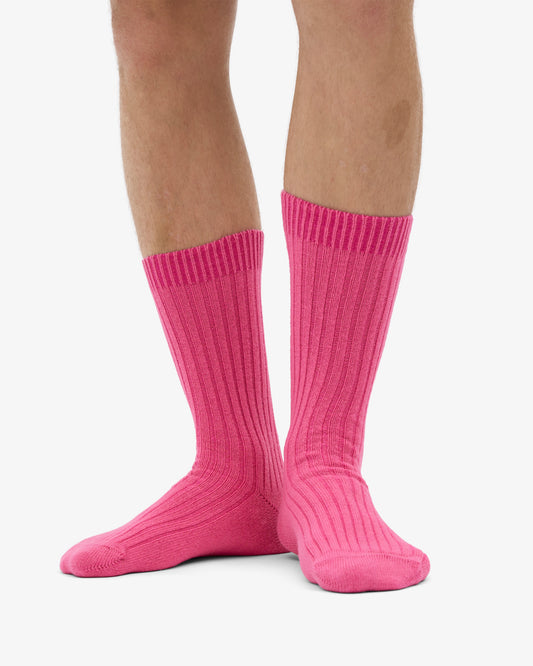 Men's Merino Wool Blend Crew Socks – Breathable Moisture-Wicking Knit, Reinforced Heel and Toe | Bubblegum Pink