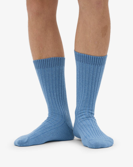 Men's Merino Wool Blend Crew Socks – Breathable Moisture-Wicking Knit, Reinforced Heel and Toe | Seaside Blue