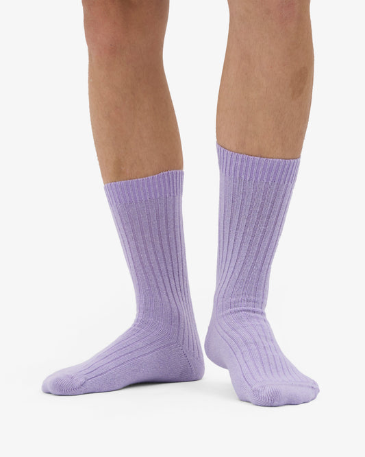 Men's Merino Wool Blend Crew Socks – Breathable Moisture-Wicking Knit, Reinforced Heel and Toe | Soft Lavender