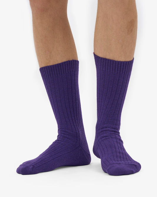Men's Merino Wool Blend Crew Socks – Breathable Moisture-Wicking Knit, Reinforced Heel and Toe | Ultra Violet