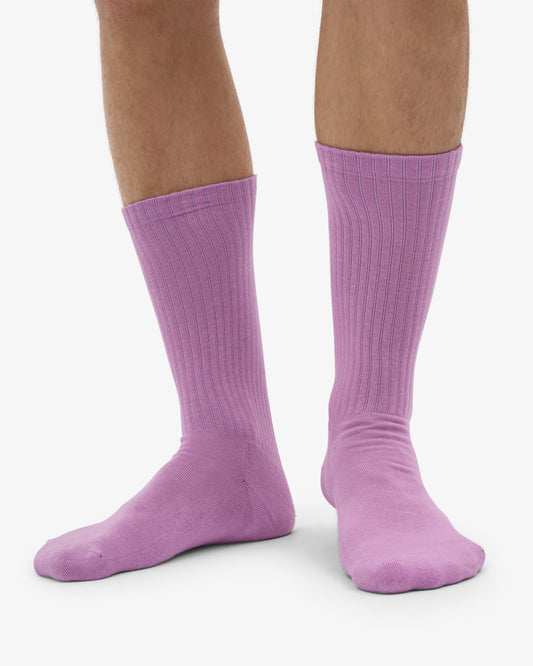 Men's Organic Cotton Active Crew Socks – Brushed Cushioned Sole, Reinforced Heel and Toe | Cherry Blossom