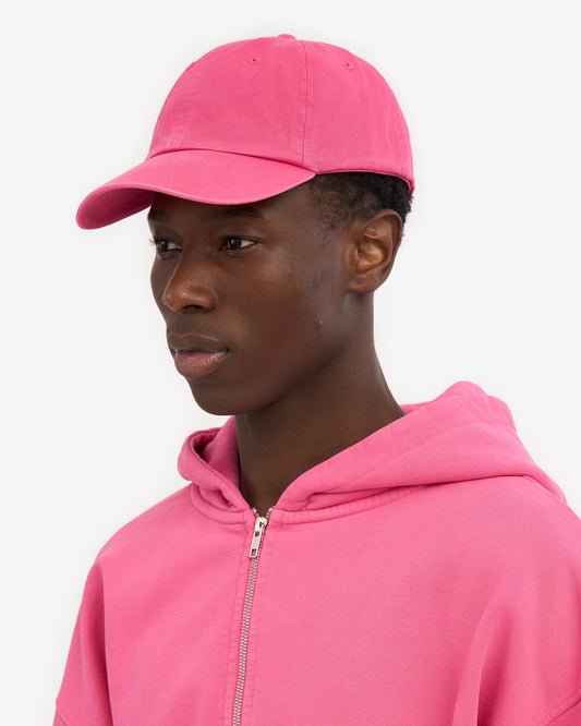 Men's Organic Cotton Baseball Cap in Bubblegum Pink – view 2