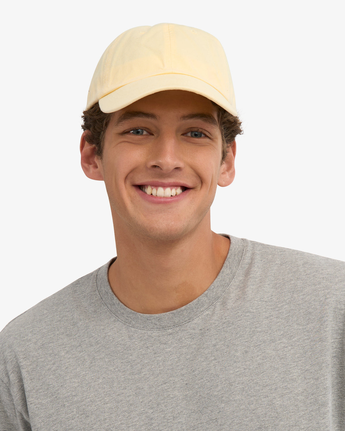 Men's Organic Cotton Baseball Cap in Soft Yellow – view 4