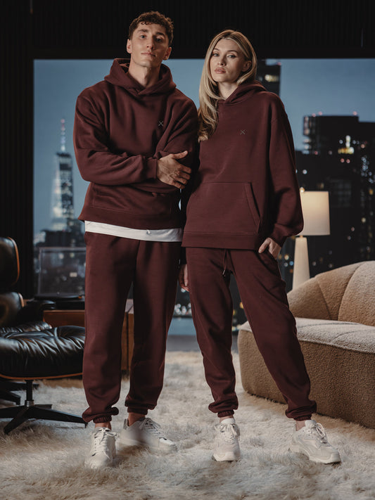 Divine Men's Heavyweight Fleece Sweatpants in Currant – view 2