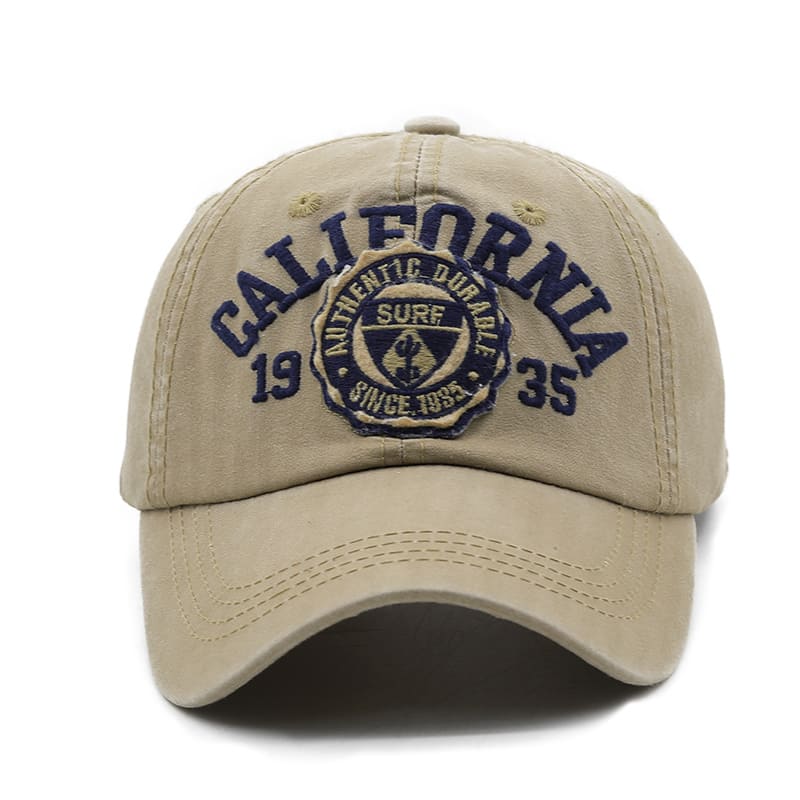 California Surf Men's Embroidered Cotton Baseball Cap – 100% Cotton, Embroidered Front, Adjustable Fit