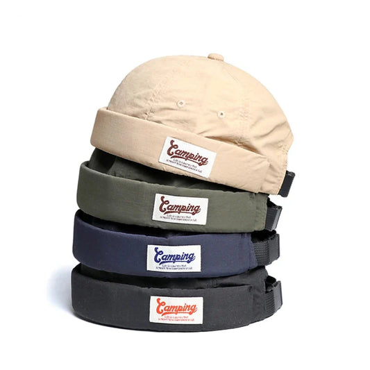 Camping Men's Cotton Docker Cap – Brimless Outdoor Style, 100% Cotton, Close Adjustable Fit