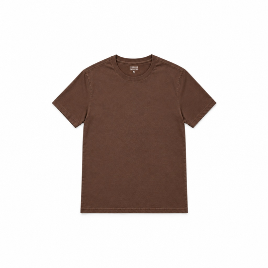 Men's Cotton Blend Crew Neck T-Shirt – Fitted Soft Jersey, Tagless Comfort, Sizes L to 6XL | Chocolate