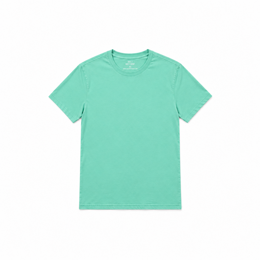 Men's Cotton Blend Crew Neck T-Shirt – Fitted Soft Jersey, Tagless Comfort, Sizes L to 6XL | Aqua