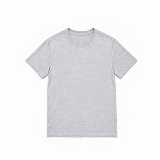 Men's Cotton Blend Jersey Crew Neck T-Shirt – Soft Lightweight Feel, Fitted Cut, Tagless Neck | Heather Grey