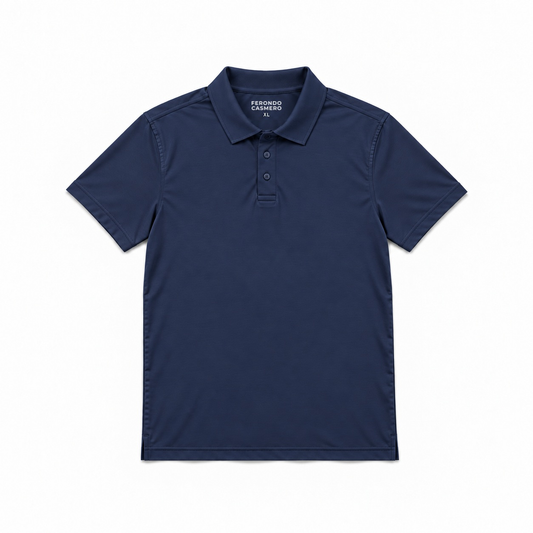 Men's Fitted Cotton Blend Jersey Polo Shirt – Soft Butter-Feel Fabric, Big and Tall Sizes | Navy
