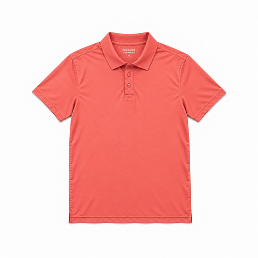 Men's Fitted Cotton Blend Jersey Polo Shirt – Soft Butter-Feel Fabric, Big and Tall Sizes | Peach