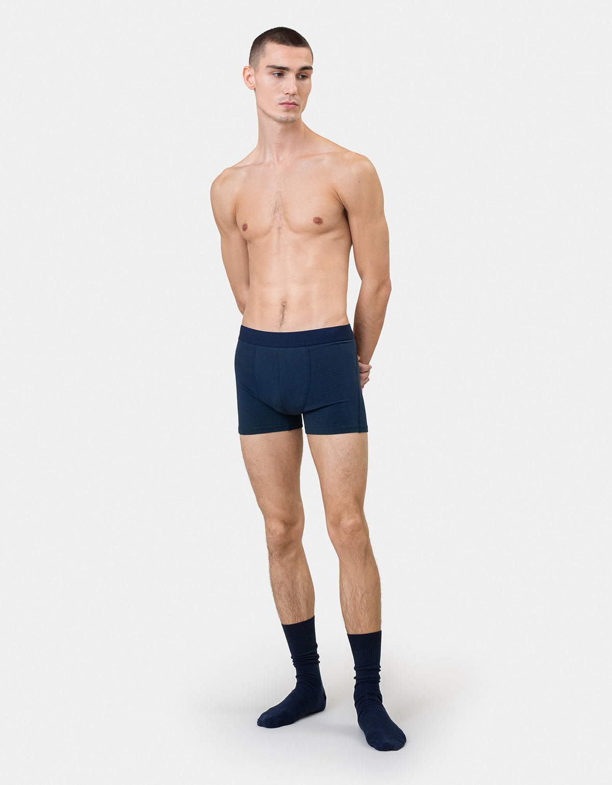 Men's Organic Cotton Boxer Briefs 3-Pack in Navy Blue – view 3