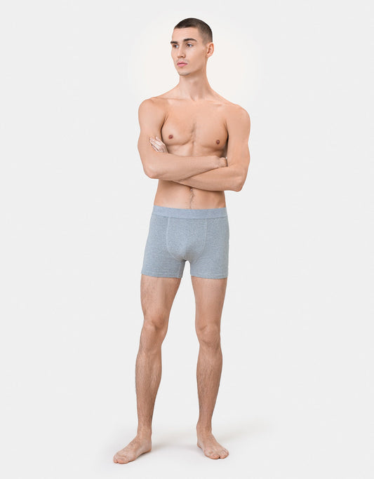 Men's Organic Cotton Boxer Briefs – Breathable Lightweight Stretch, Elasticated Waistband, Minimal Seams | Polar Blue