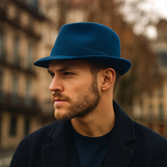 Men's Cotton Blend Trilby Hat – Short Upturned Brim, Structured Crown and Breathable All-Season Comfort