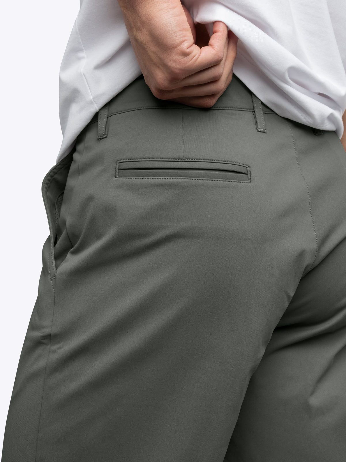 Men's Everyday Chino Shorts – Trouser-Style Button Closure, Hidden Zip Pocket, Classic Fit | Castor Grey