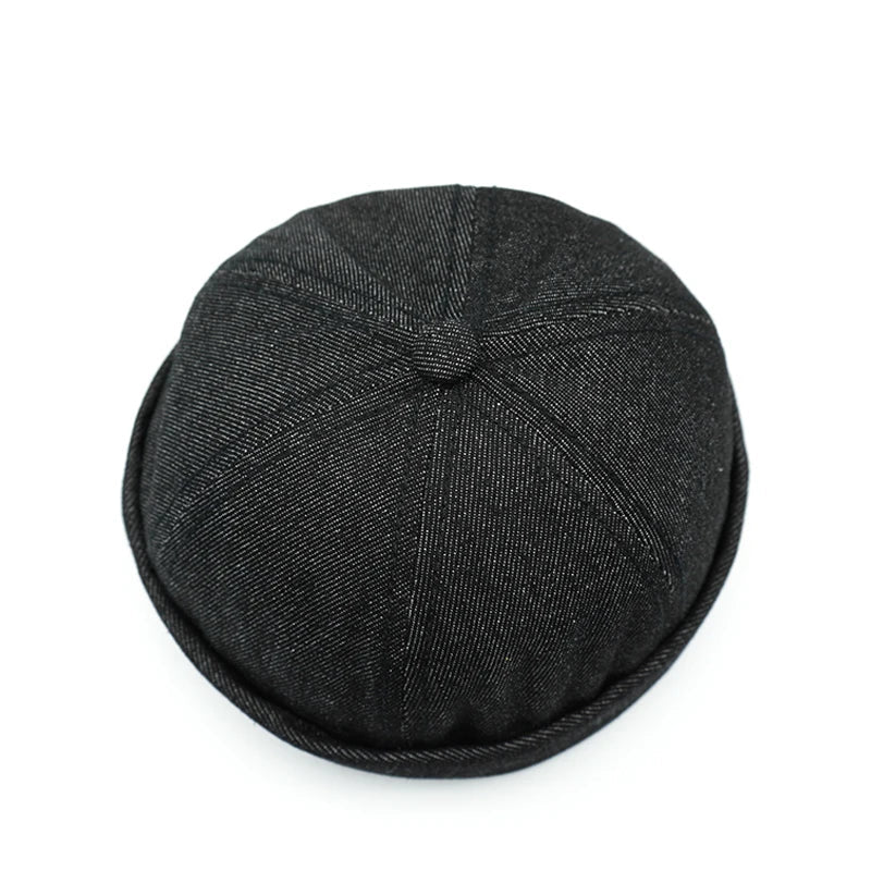 Dachshund Men's Denim Brimless Docker Cap – 100% Cotton Denim, Close Fit, Adjustable Size