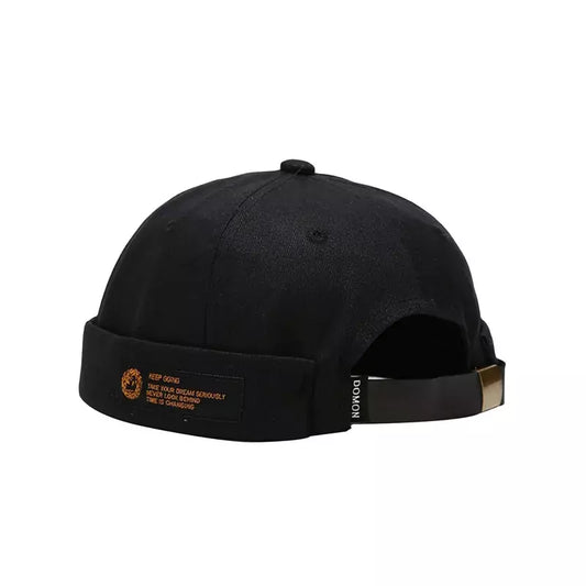 Domon Men's Plain Cotton Docker Cap – Clean Minimal Design, Brimless Shape, Adjustable Fit