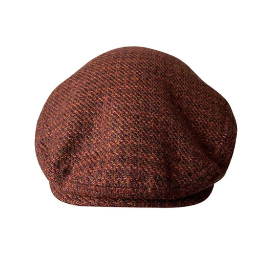 Durham Men's Plaid Wool Flat Cap – Wool, Plaid Pattern, Two Adjustable Sizes from 56 to 60 cm | Red