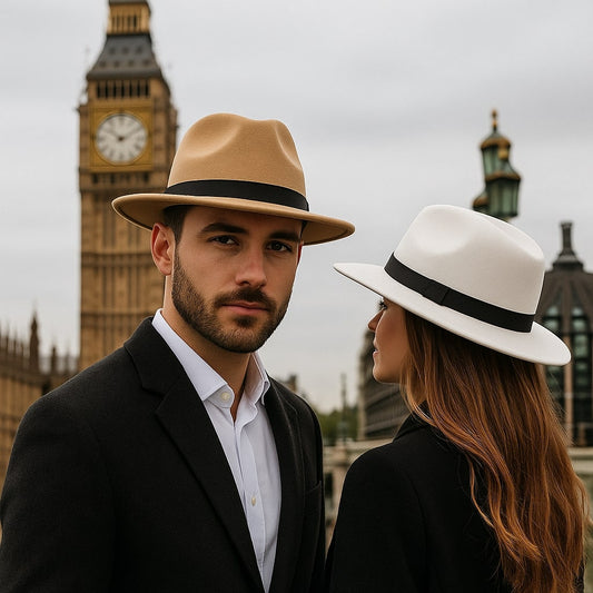 Men's Wool Blend Fedora Hat – Corduroy Texture with Classic Black Ribbon Band, Wide Brim for Cooler Seasons