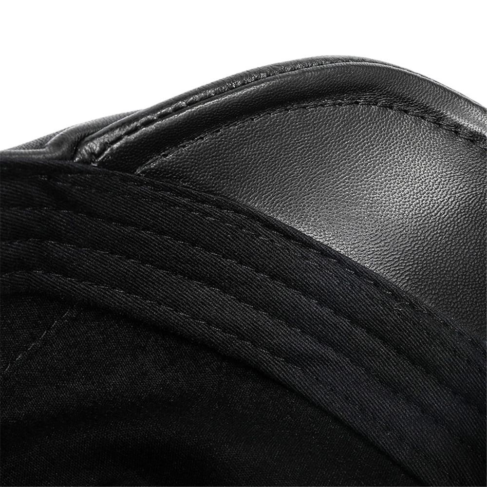 Fiore Men's Genuine Leather Flat Cap – Sheepskin Leather, Short Peak, Three Sizes 55–60 cm, Three Colours