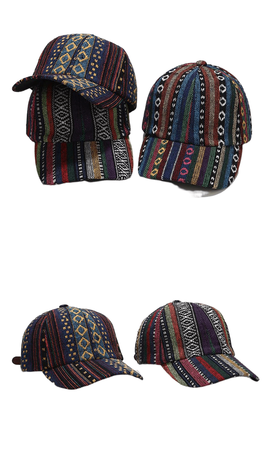 Men's Bohemian Vintage-Style Cotton Baseball Cap – view 6