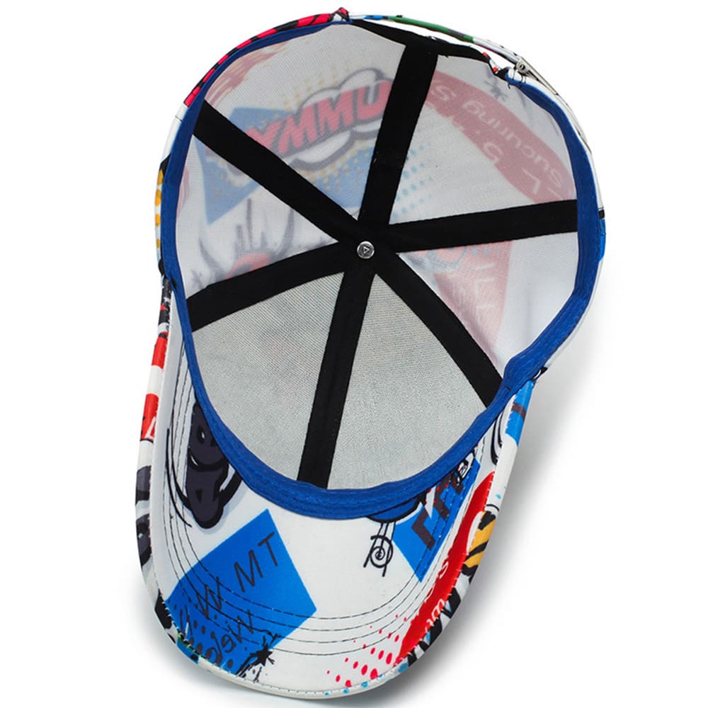 Graffiti Men's Cotton Baseball Cap in White – view 5