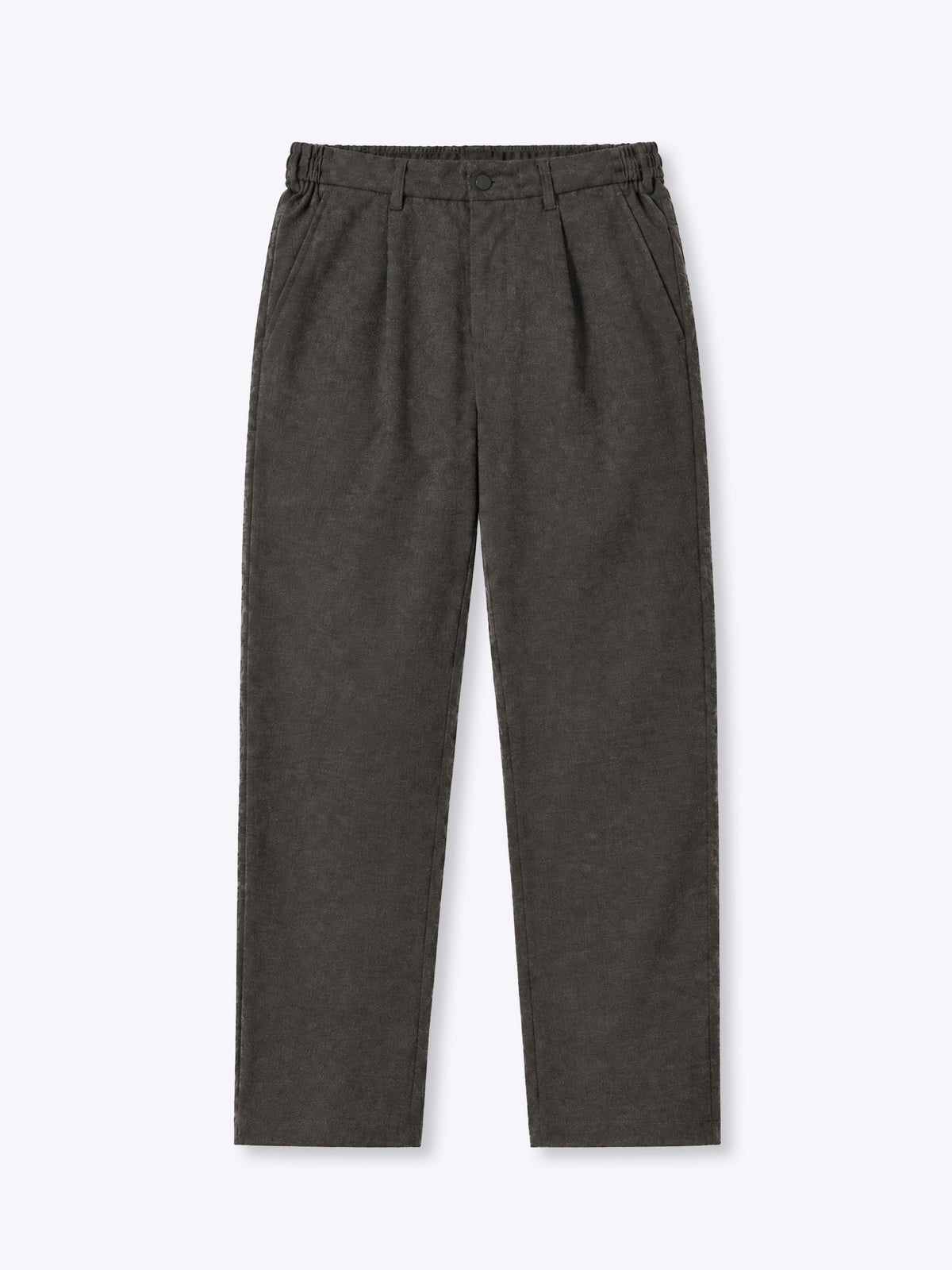 Men's Pleated Relaxed Wide-Leg Trousers – Soft Stretch Woven Fabric, Elevated Drape | Heather Grey
