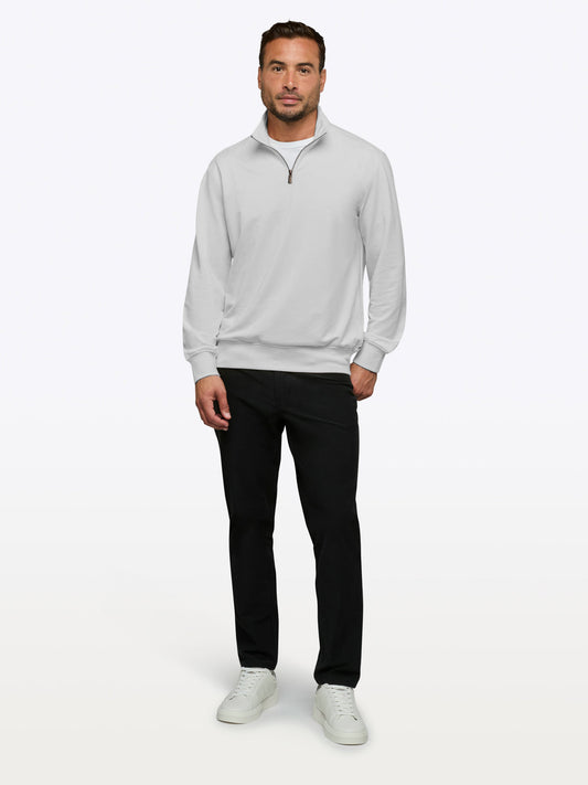 Men's French Terry Quarter Zip Sweatshirt in Vapour – view 2