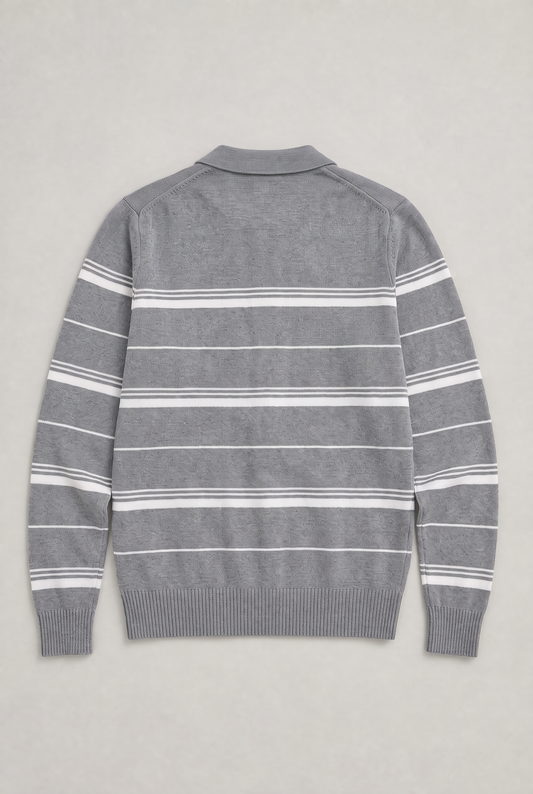Men's Striped Knit Rugby Jumper – view 2