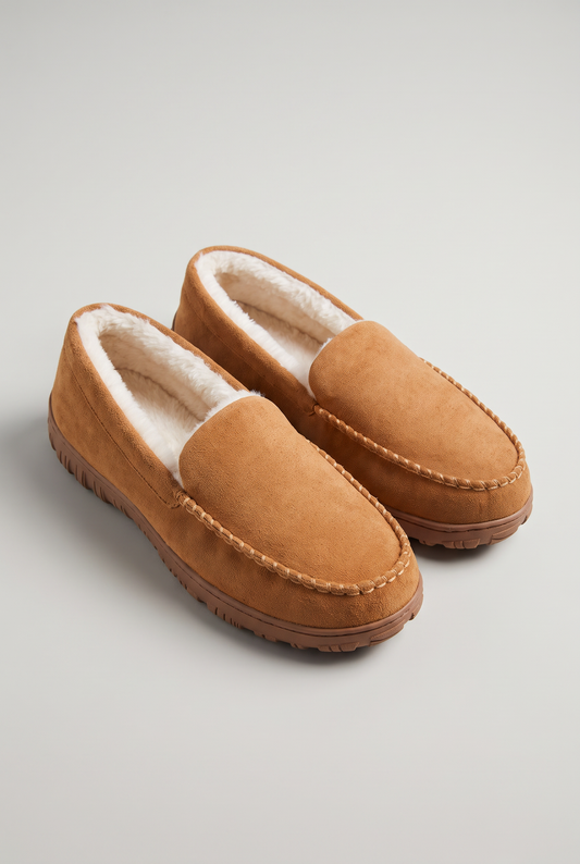Men's Suede-Look Moccasin Slippers – view 2