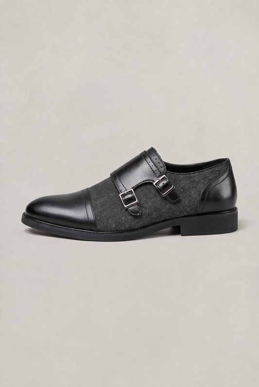 Men's Herringbone Double Monk Strap Shoes – view 2