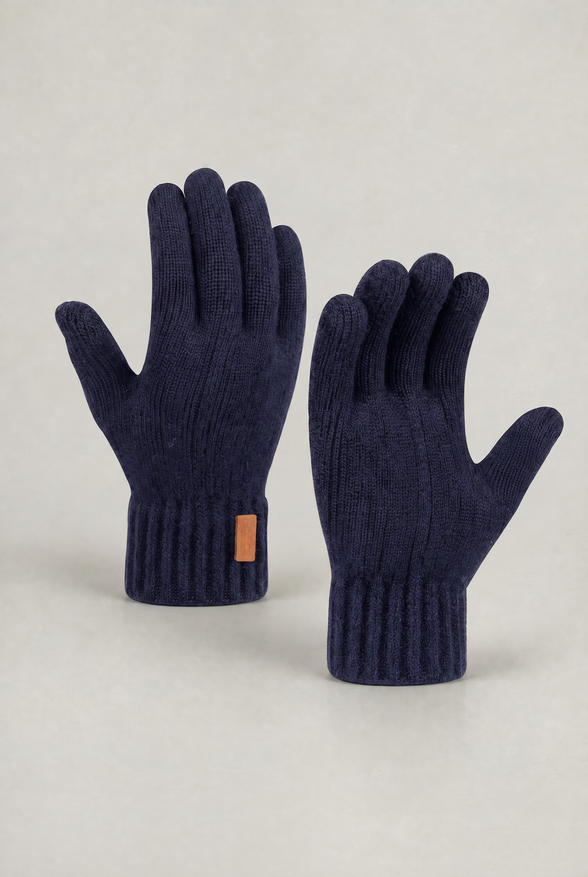 Men's Alpaca Wool Touchscreen Gloves – Full-Finger Knit Winter Gloves with Elasticated Cuffs, One Size