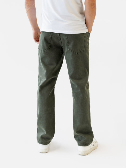 Vol.17 Straight Leg Jeans - Olive Green by SATRI & CO. – product view 2