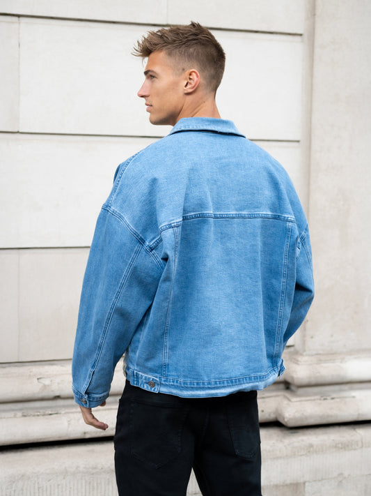 Denim Trucker Jacket - Blue by SATRI & CO. – product view 2