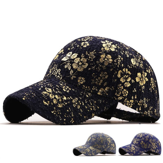 Men's Golden Floral Cotton Baseball Cap – view 2