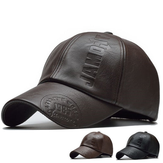 Men's Faux Leather Baseball Cap – view 2